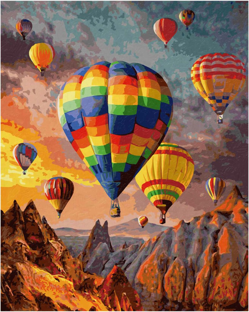 020-609130858 Heißluftballons Malen nach Zah