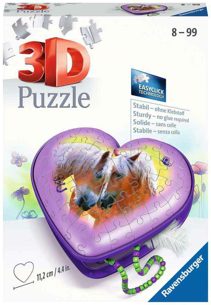 103-11171 Herzschatulle Pferde 3D Puzzle