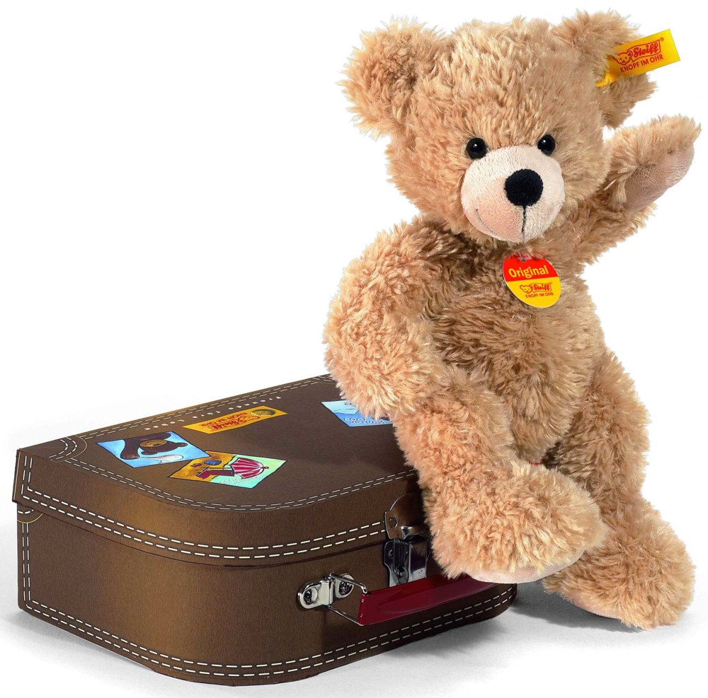 120-111471 Teddybär Fynn beige im Koffer 