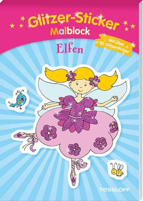 129-378864076 Glitzer-Sticker-Malblock: Elfe