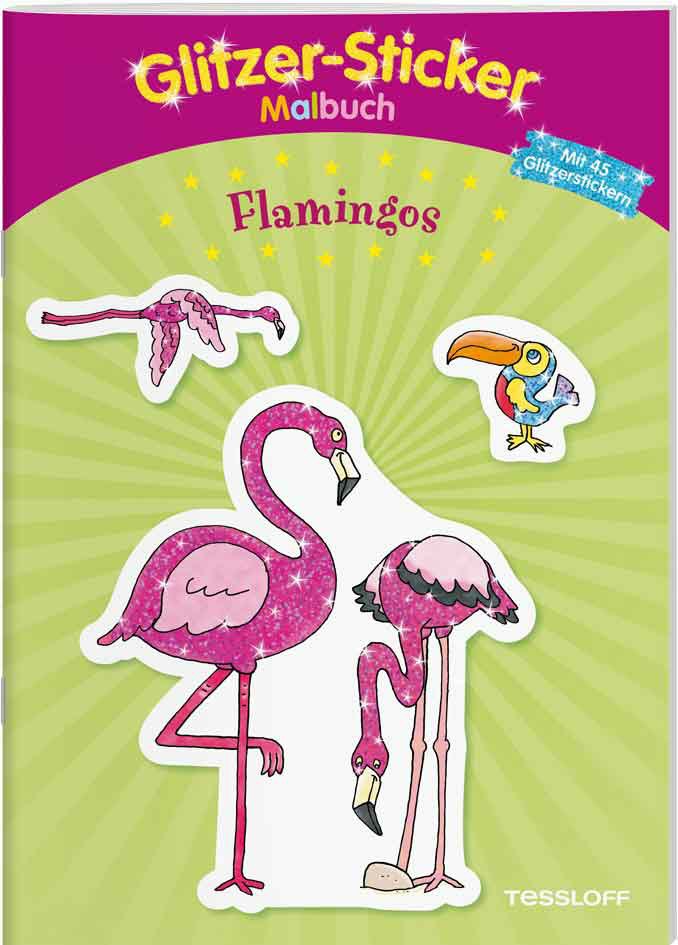 129-378864086 Glitzer-Sticker Malbuch, Flami