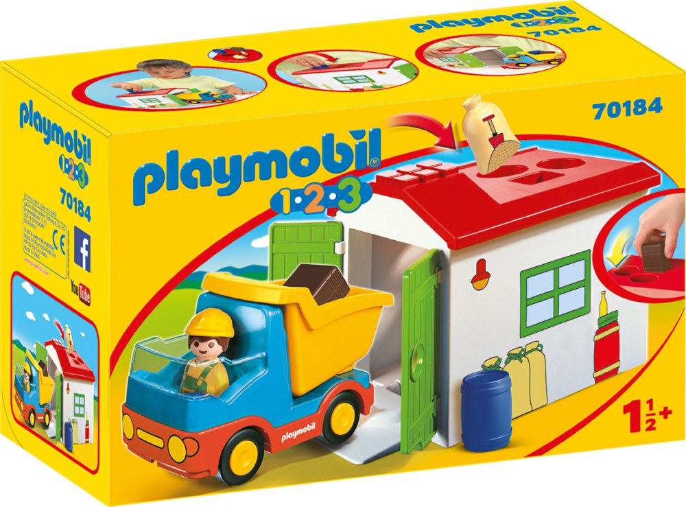 Playmobil Playmobil 1 2 3 Lkw Mit Sortiergarage Ab 1 Jahr Playmobil 1 2 3
