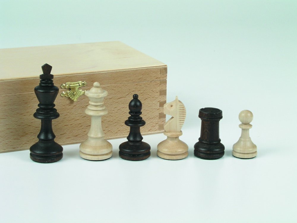 187-01136 Schachfiguren Buche braun + na