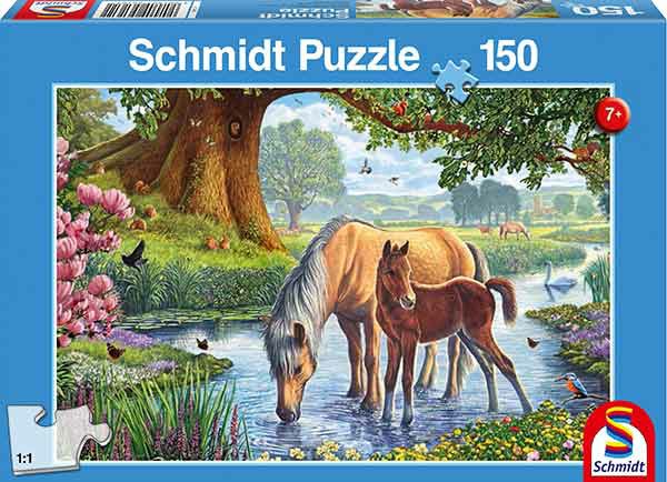 223-56161 Pferde am Bach Puzzle Schmidt 