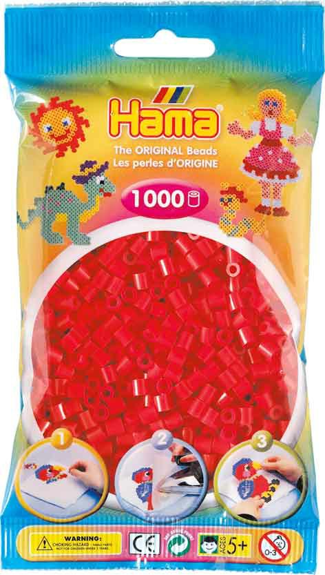 250-20705 Bügelperlen rot 1000 Stück Ham