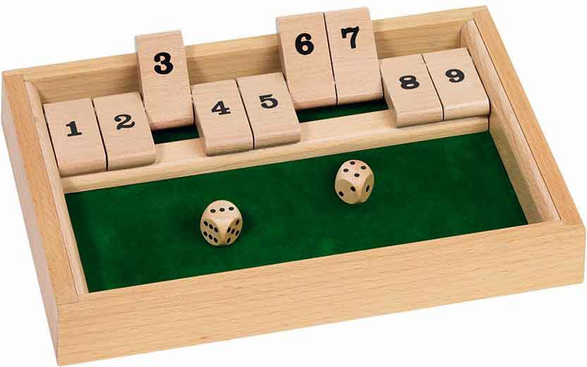 266-HS075 Shut the Box Würfelspiel Goki,