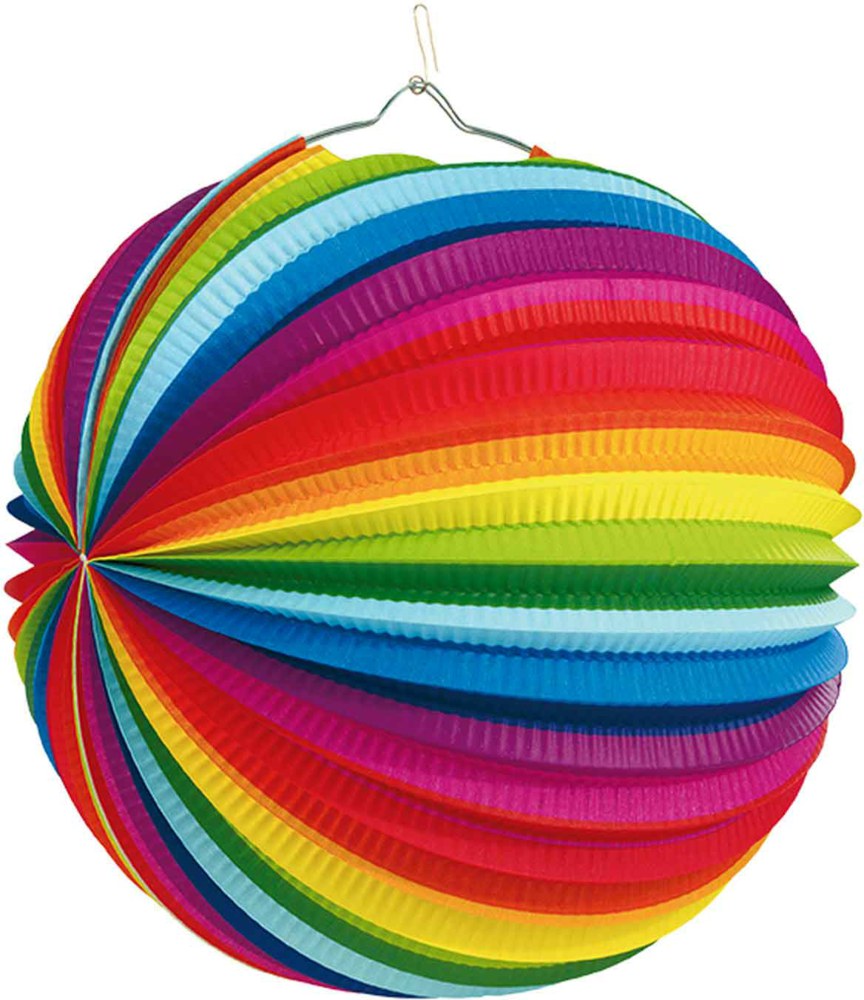 270-2283 Lampion Regenbogenstreifen 25c