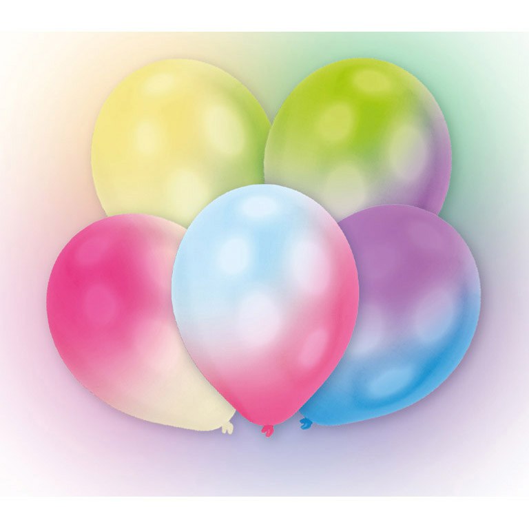 270-9901049 LED-Luftballons, weiß mit Farb