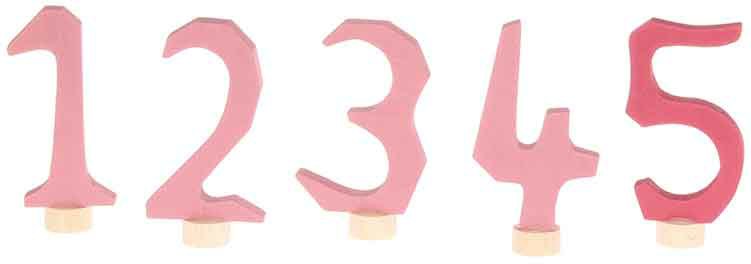 285-04401 Zahlenstecker Set 1-5 in rosa 