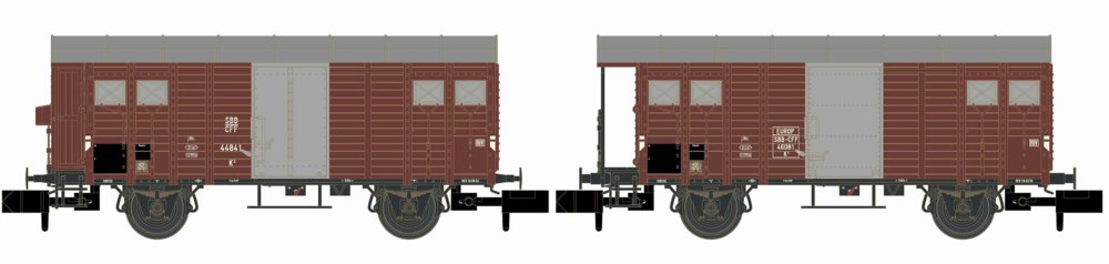 312-H24250 Güterwagen Set K3 SBB braun, 2