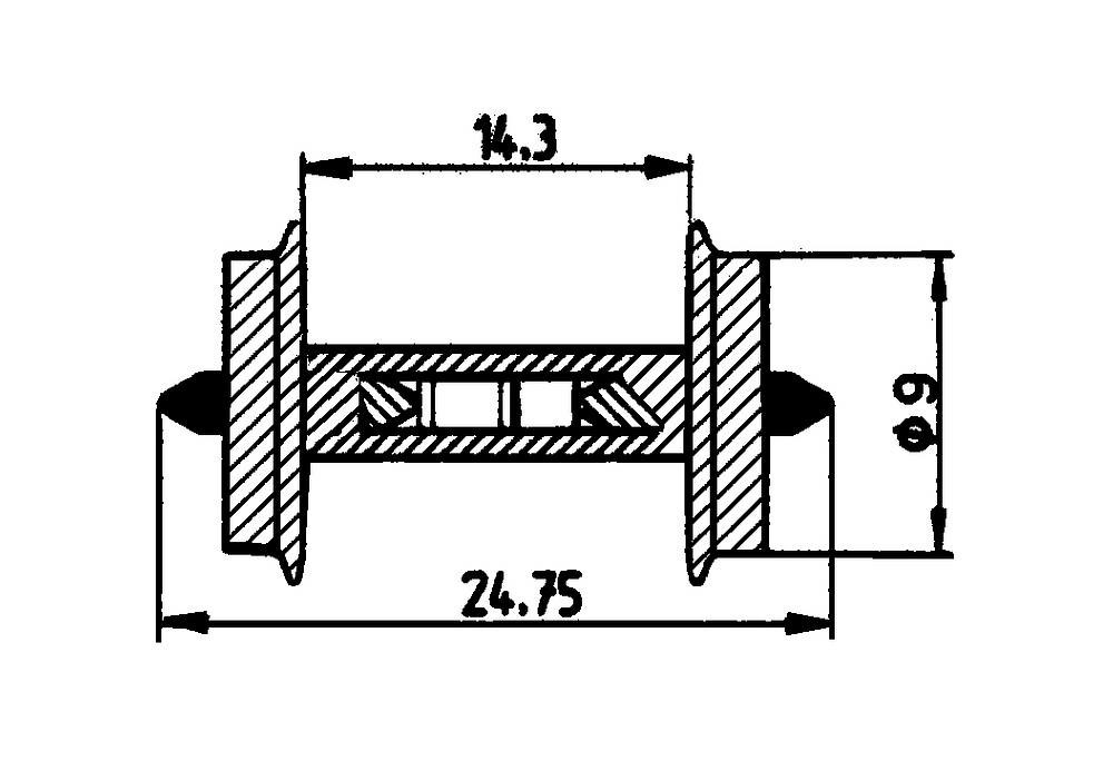 321-40187 Widerstands-Radsatz Ø 9 mm Roc