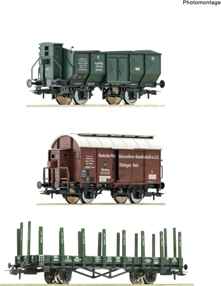 321-77028 3-tlg. Set: Güterwagen, K.Bay.