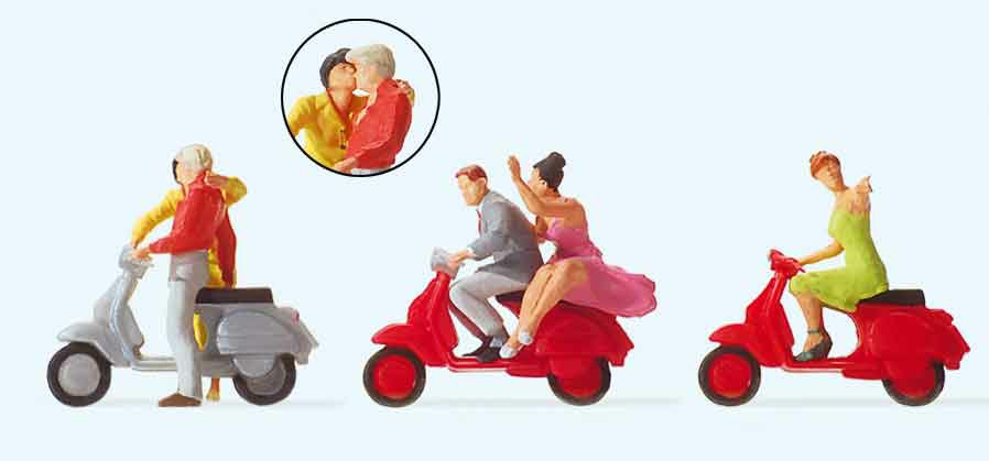 324-10607 Vespa-Fahrer Preiser Figuren