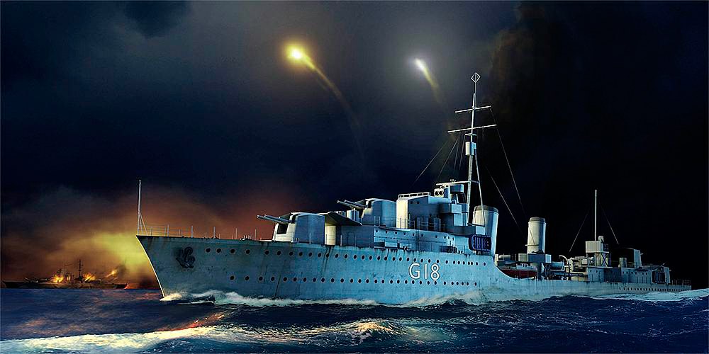328-755332 HMS Zulu Zerstörer 1941 Trumpe