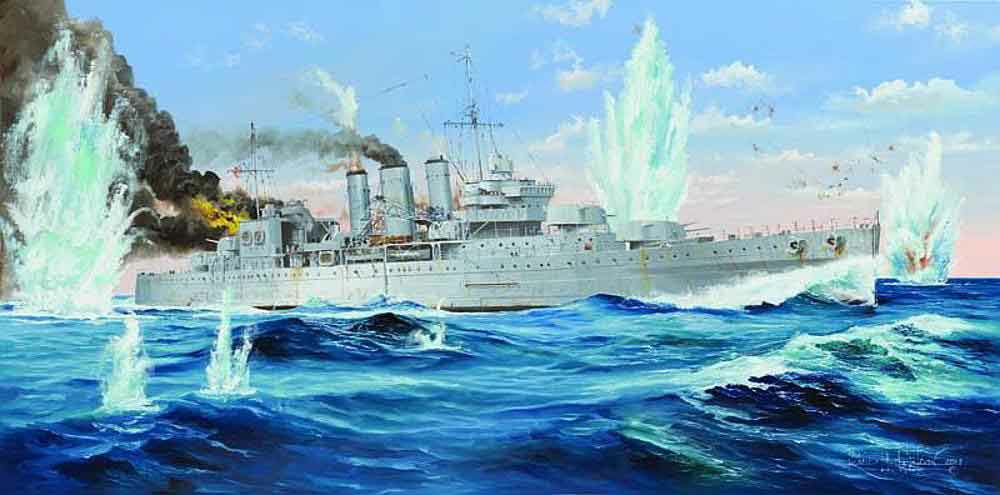 328-755353 Kriegsschiff HMS Cornwall Trum