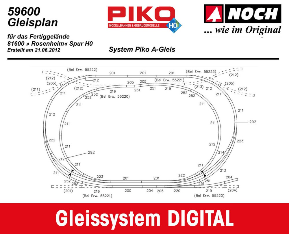 330-816004D Gleissystem Rosenheim H0 Piko 
