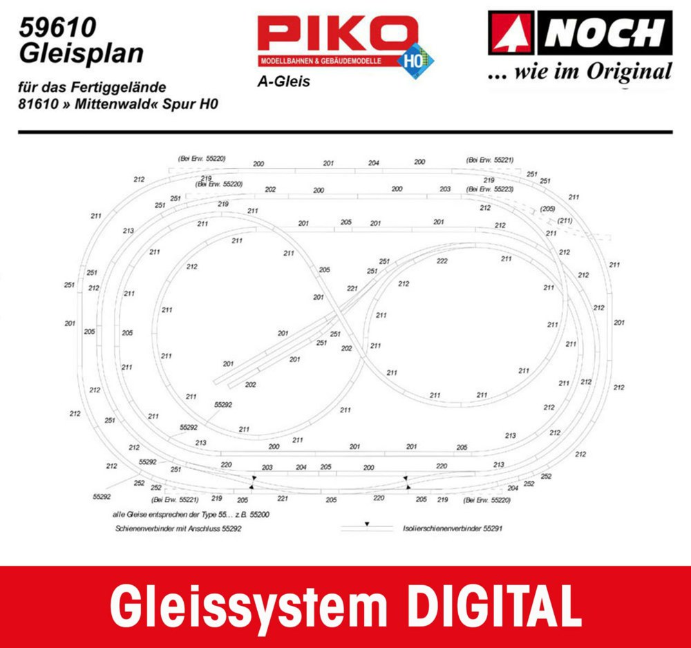 330-816105D Gleissystem Mittenwald H0 Piko
