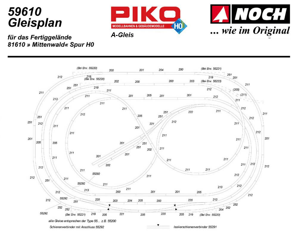 330-816105 Gleissystem Mittenwald H0 Piko