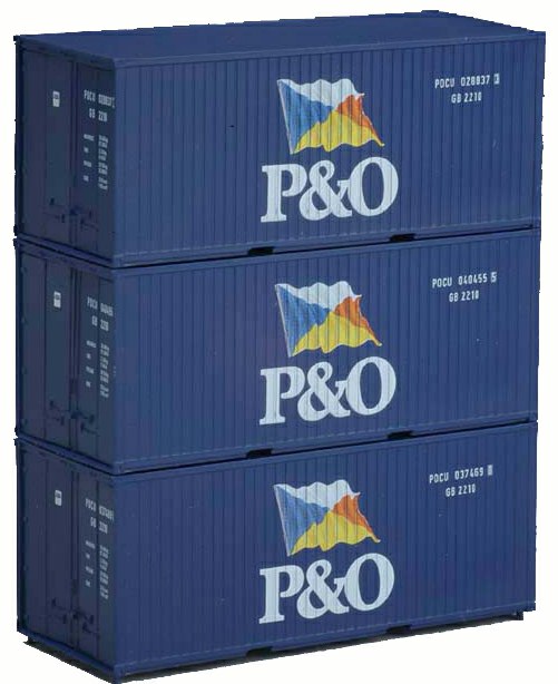 339-56200 3er Set 20 Container P&O Piko,