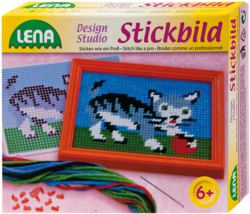 154-42601 Stickbild Katze Lena, Stickbil