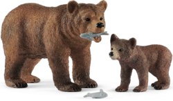 167-42473 Grizzlybär-Mutter mit Jungem S