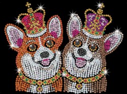 171-8011805 Sequin Art - Red: Hund Corgies