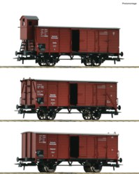 321-6600037 3-tlg. Set: Gedeckte Güterwage