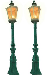 329-8621 2 Oldtimer-Straßenlampen grün 