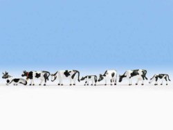 330-15721 Kühe, schwarz-weiß, 7 Figuren 