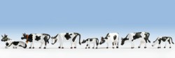 330-36721 Kühe, schwarz-weiß, 9 Figuren 