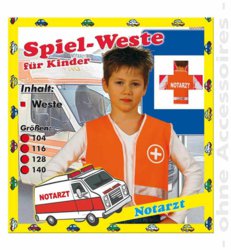 827-15546 Weste Notarzt Kinder Karnevals