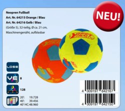 990-64215 Neopren Fußball - orange/blau 